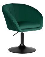 Кресло дизайнерское  EDISON BLACK (зеленый велюр (1922-9))