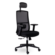 Кресло  Оптима М-901 с подголовником черный пластик (черный)
